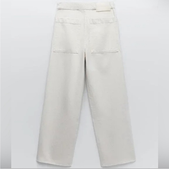 NWT Zara The Alma Wide Leg Denim in Ecru - Picture 8 of 15
